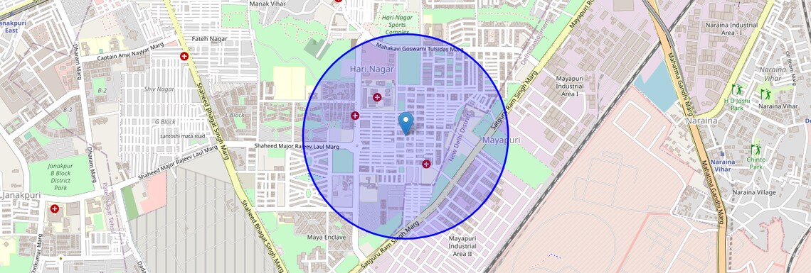 Location Map of Nanak Pura, Delhi