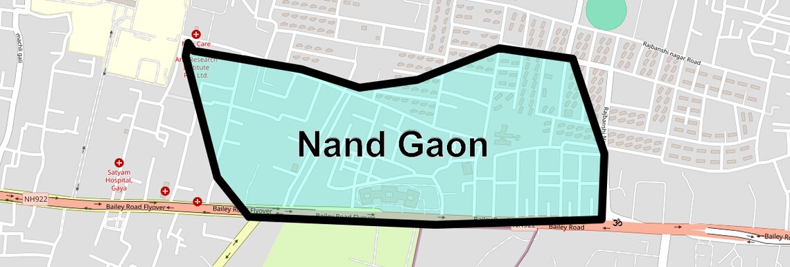 Location Map of Nand Gaon, Patna