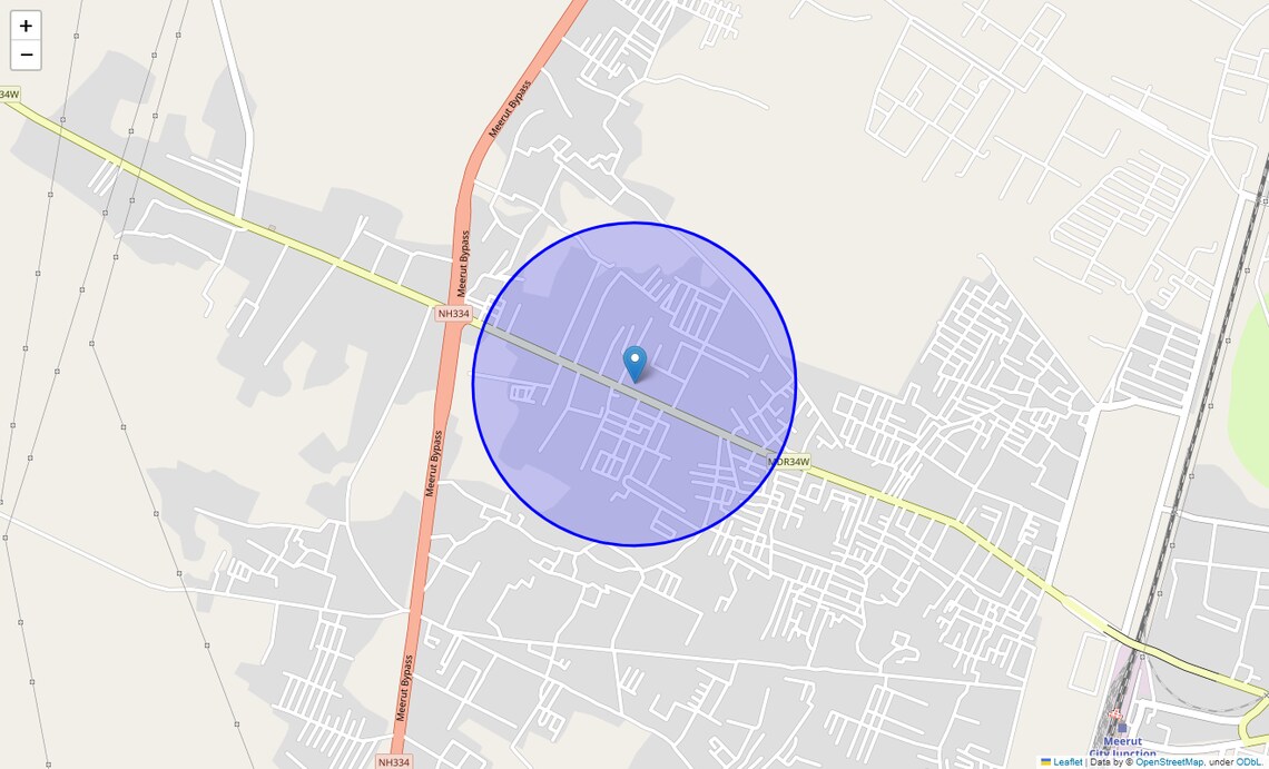 Location Map of Nand Vihar, Meerut