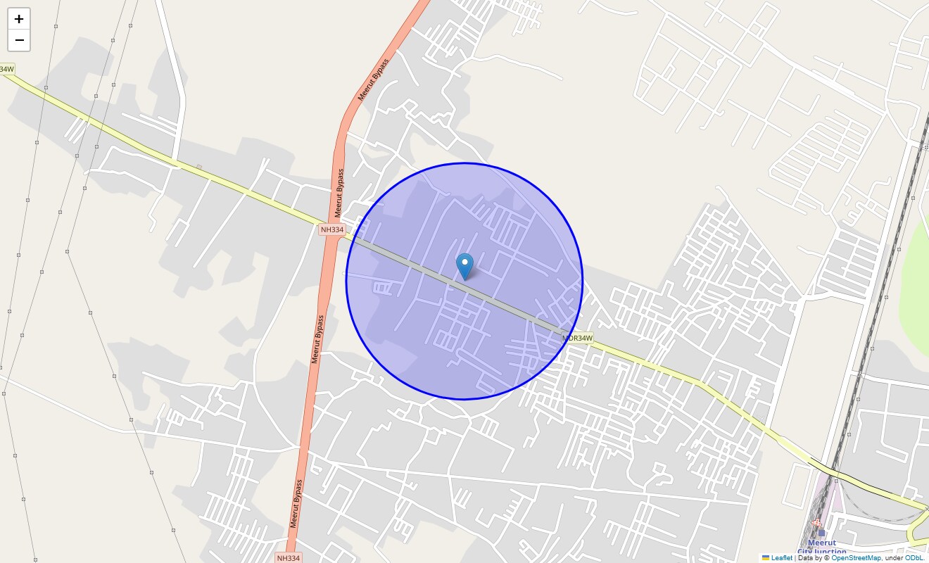 Location Map of Nand Vihar, Meerut