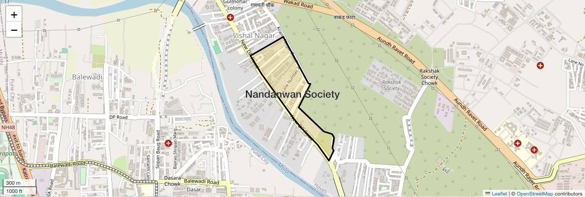 Location Map of Nandanwan Society, Pune