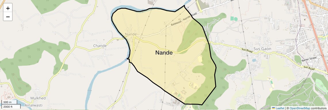 Location Map of Nande, Pune