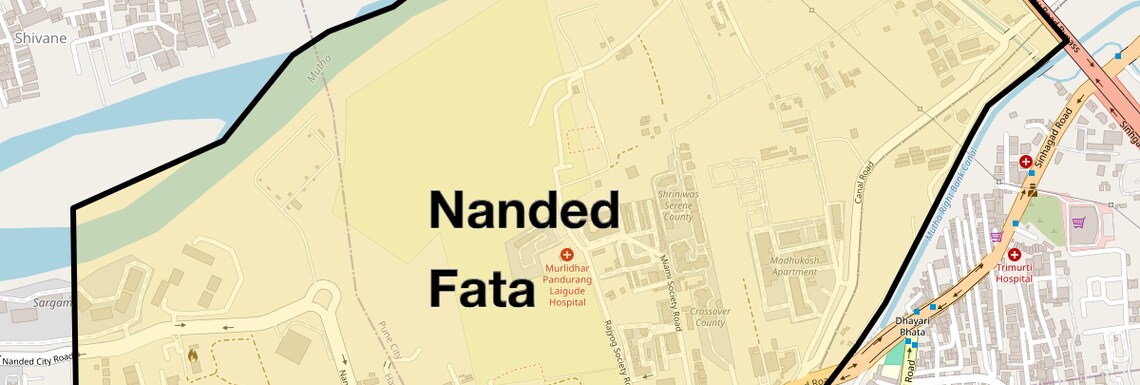 Location Map of Nanded Fata, Pune