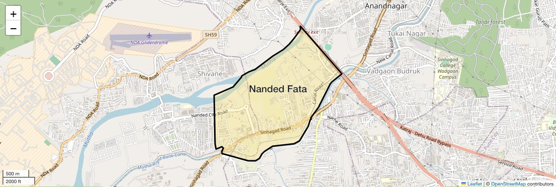 Location Map of Nanded Fata, Pune