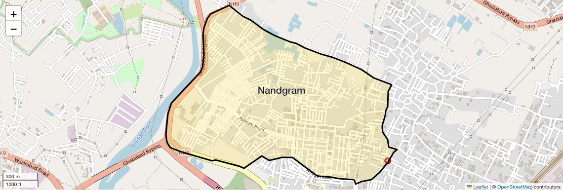Location Map of Nandgram, Ghaziabad