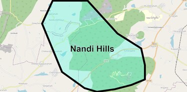 Location Map of Nandi Hills, Bangalore