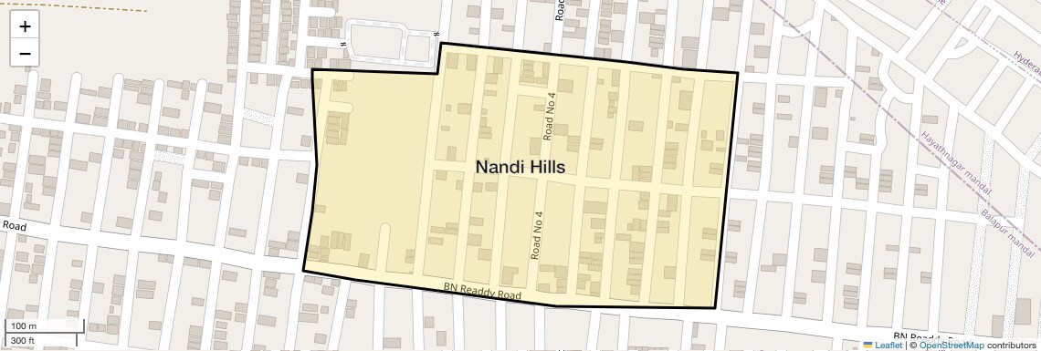 Location Map of Nandi Hills, Hyderabad