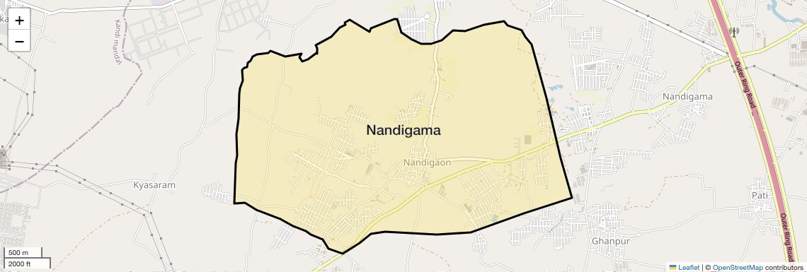 Location Map of Nandigama, Hyderabad