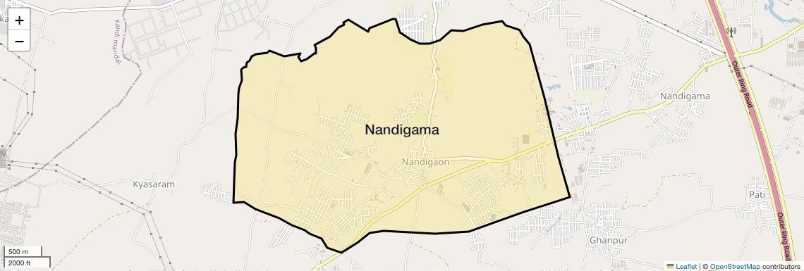 Location Map of Nandigama, Hyderabad