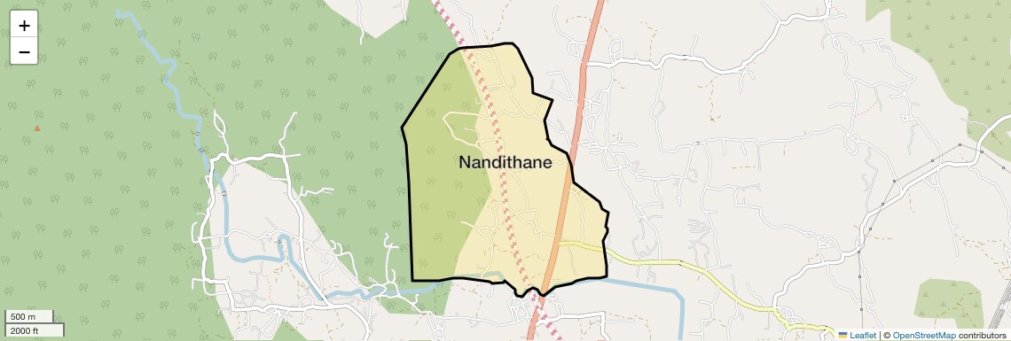 Location Map of Nandithane, Thane