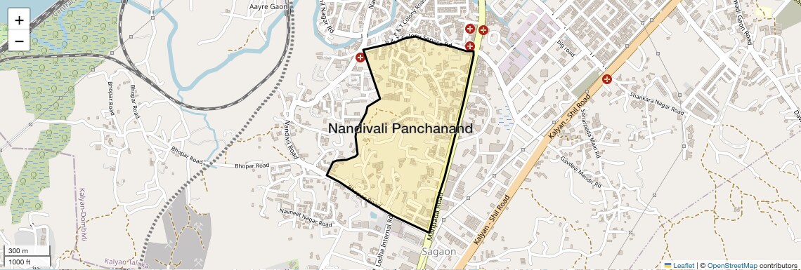 Location Map of Nandivali Panchanand, Thane