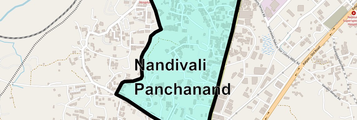 Location Map of Nandivali Panchanand, Thane