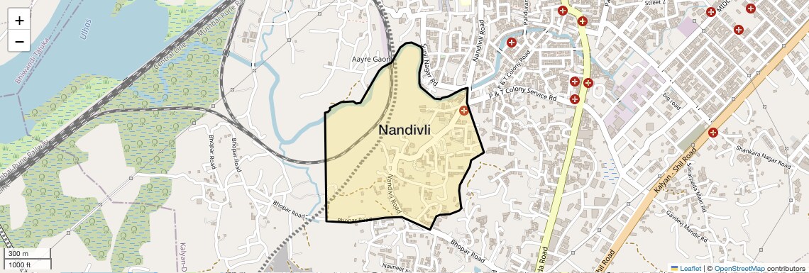 Location Map of Nandivli, Thane