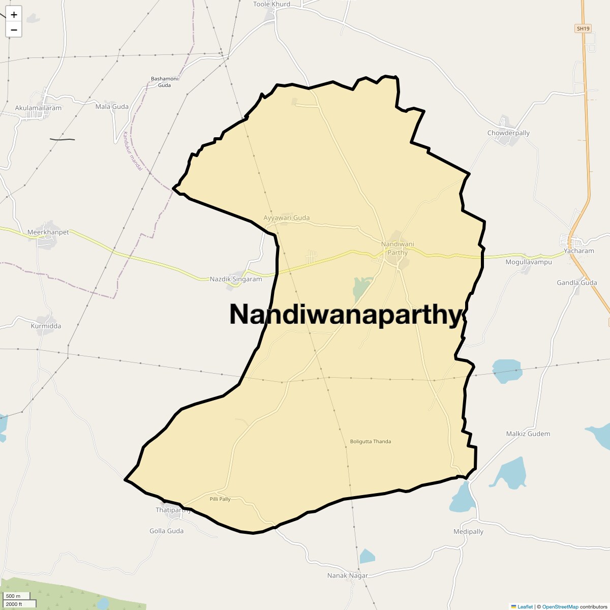 Location Map of Nandiwanaparthy, Hyderabad