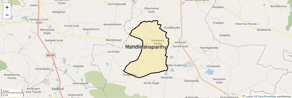 Location Map of Nandiwanaparthy, Hyderabad