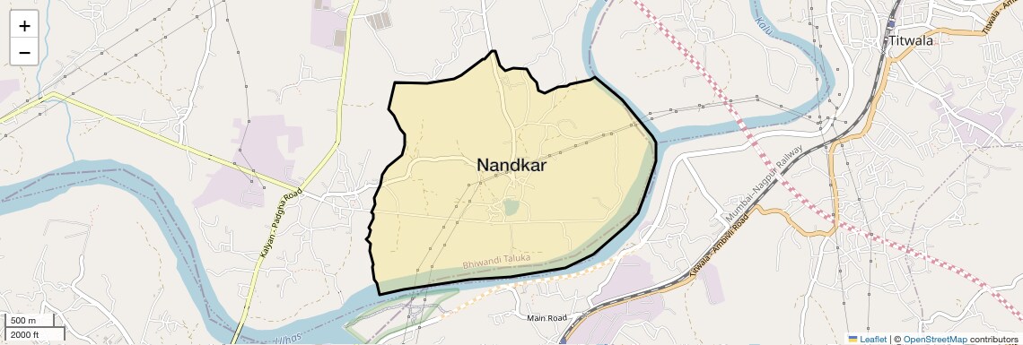 Location Map of Nandkar, Thane