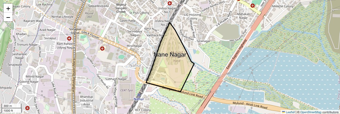 Location Map of Nane Nagar, Mumbai