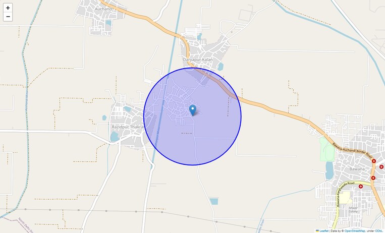 Location Map of Nangal Thakran