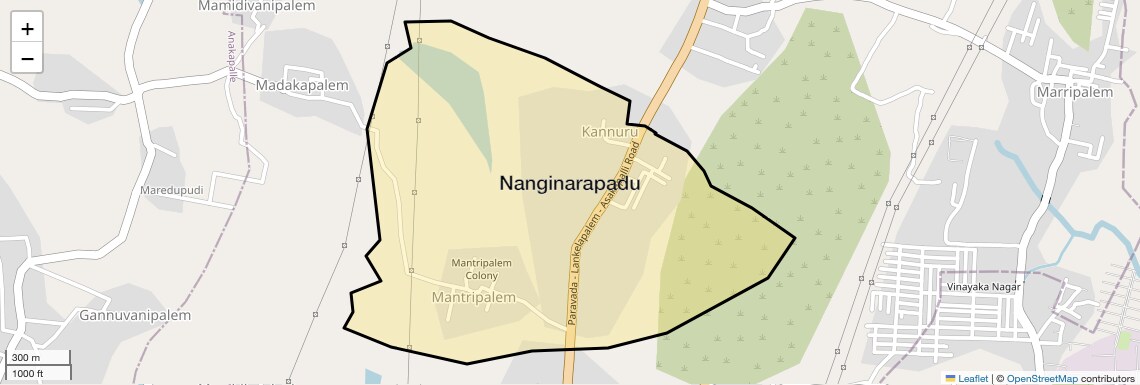Location Map of Nanginarapadu, Vizag