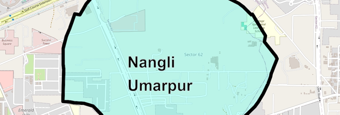 Location Map of Nangli Umarpur, Gurgaon