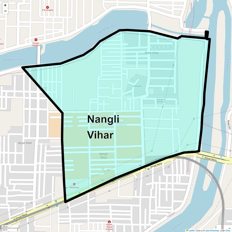 Location Map of Nangli Vihar