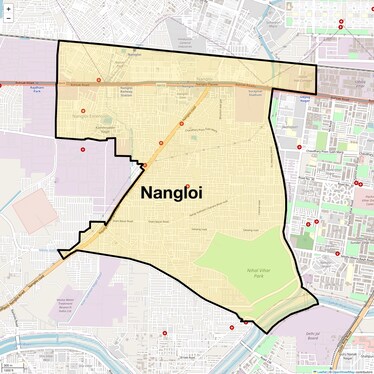Location Map of Nangloi, Delhi