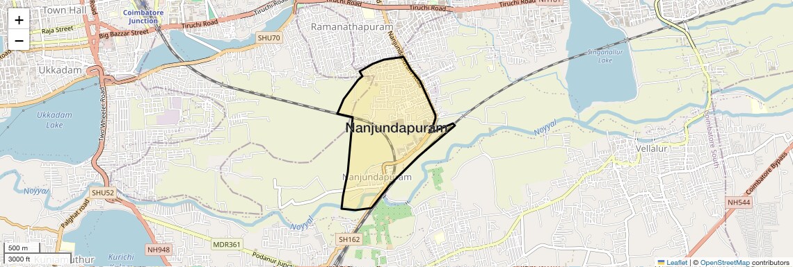 Location Map of Nanjundapuram, Coimbatore