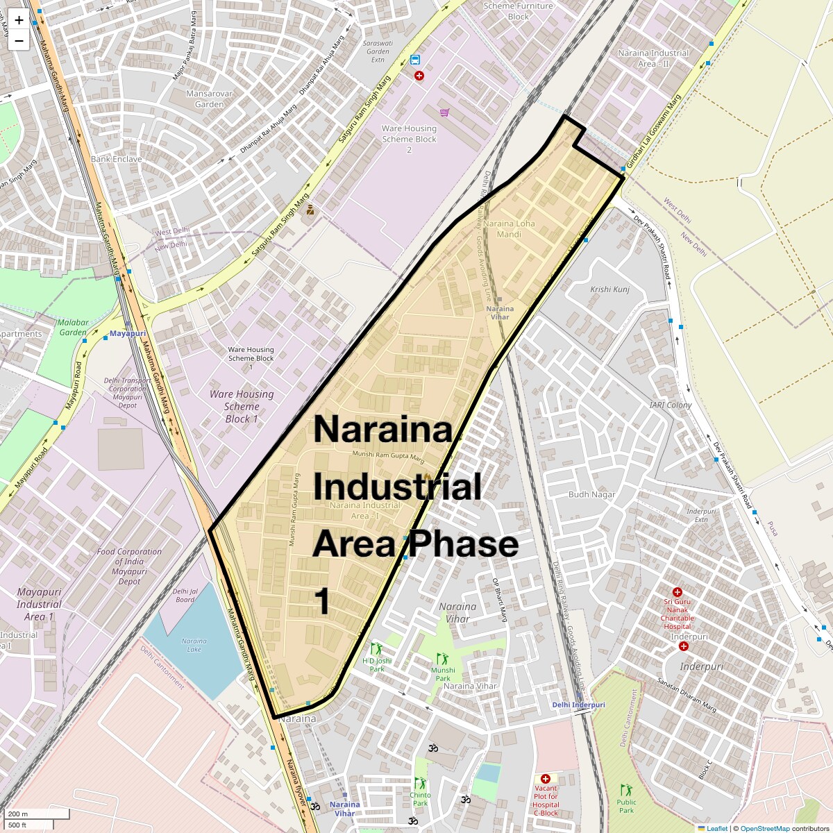 Check Time Travel of Naraina Industrial Area Phase 1, Delhi