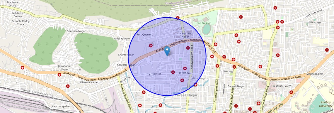 Location Map of Narasimhanagar, Vizag