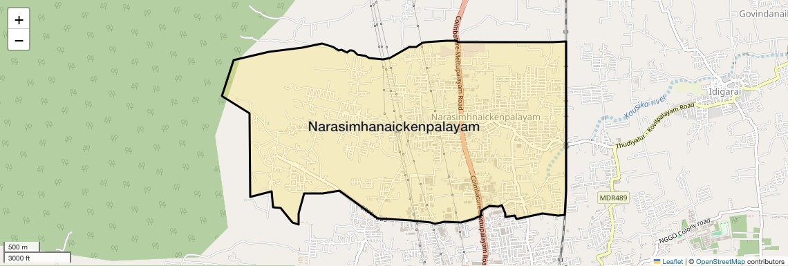 Location Map of Narasimhanaickenpalayam, Coimbatore