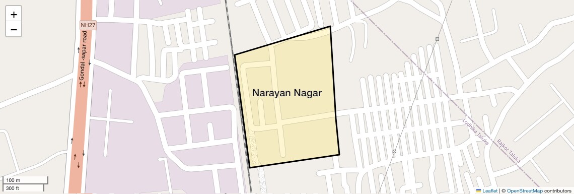 Location Map of Narayan Nagar, Rajkot