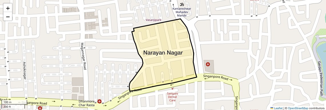 Location Map of Narayan Nagar, Surat