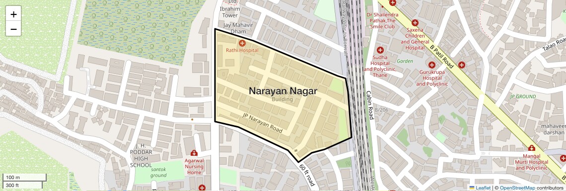 Location Map of Narayan Nagar, Thane