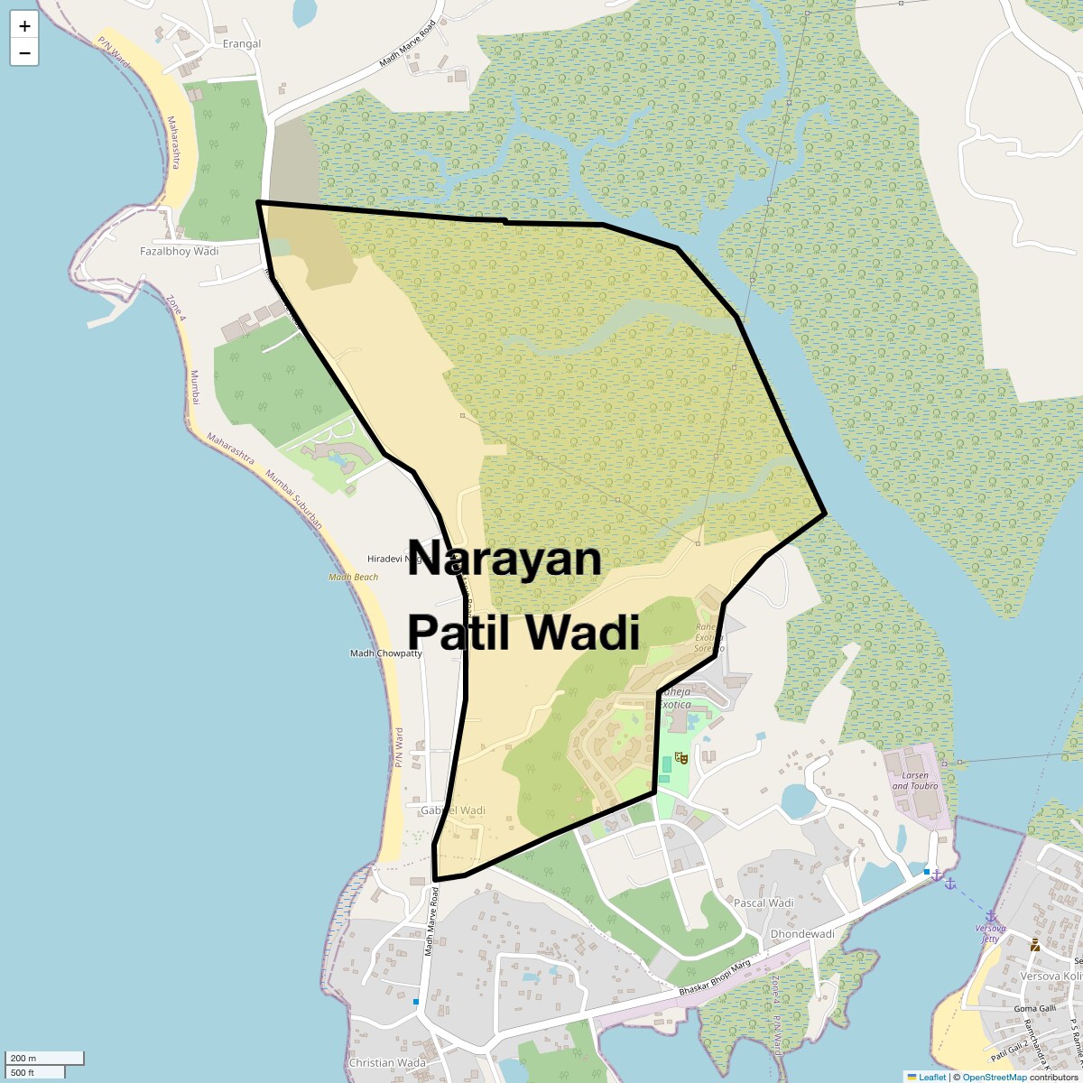Location Map of Narayan Patil Wadi, Mumbai