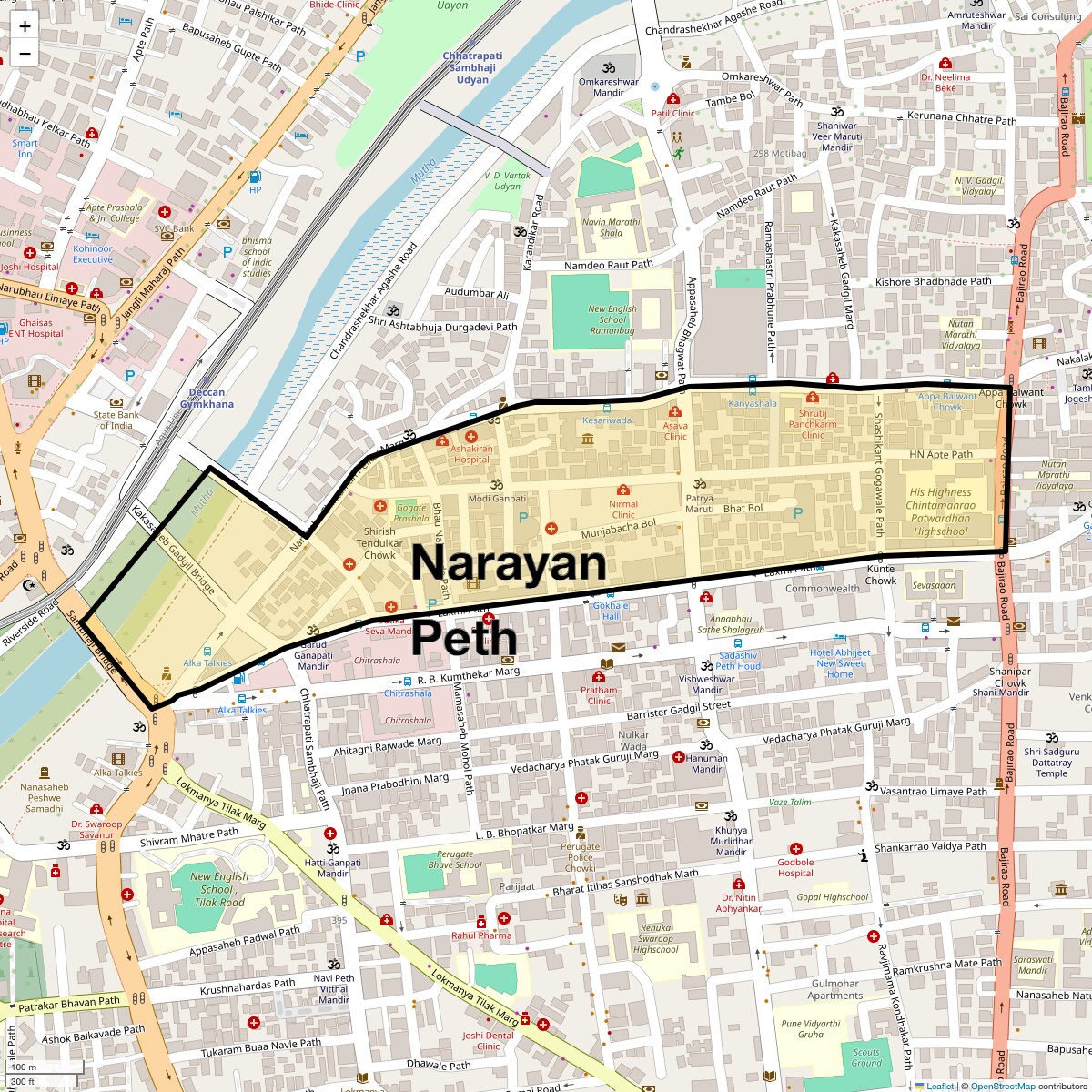 Location Map of Narayan Peth, Pune