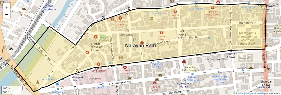 Location Map of Narayan Peth, Pune