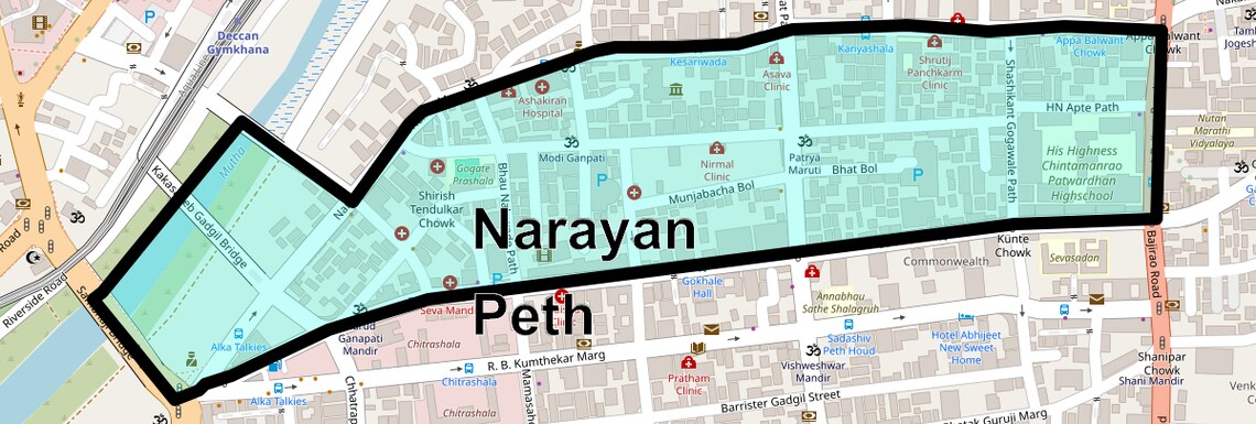 Location Map of Narayan Peth, Pune