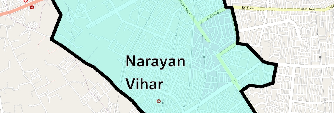 Location Map of Narayan Vihar, Jaipur