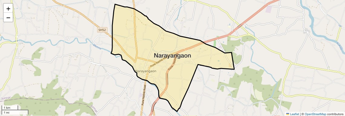 Location Map of Narayangaon, Pune