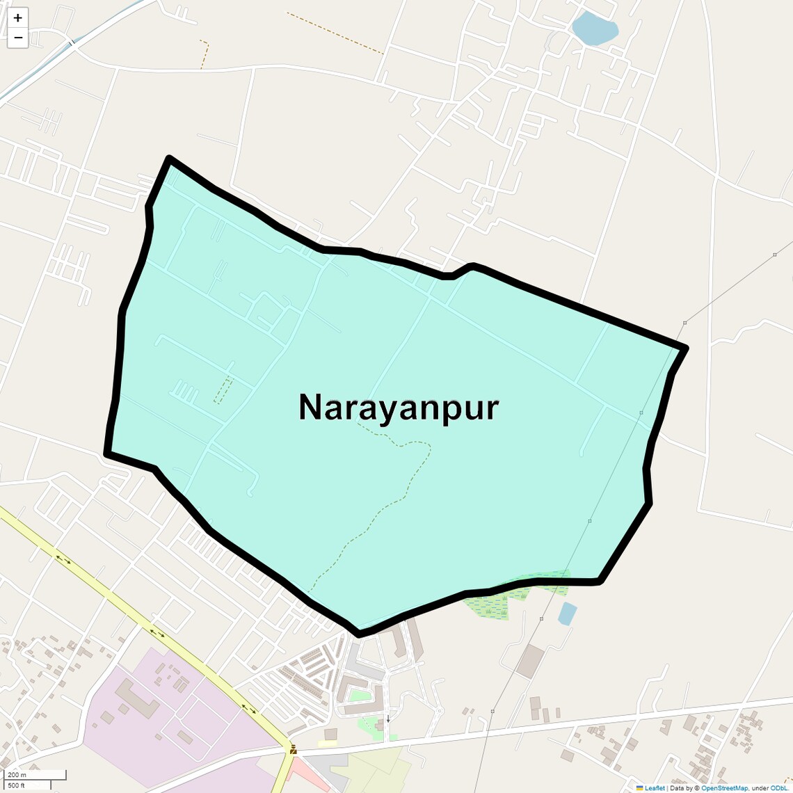 Location Map of Narayanpur, Ghaziabad