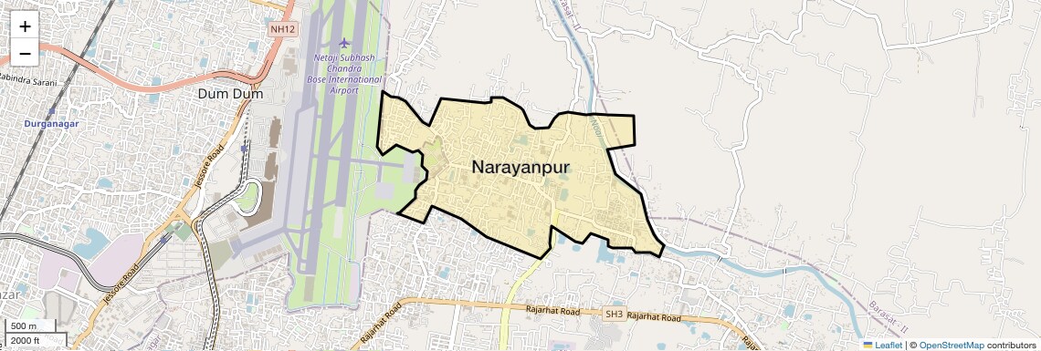 Location Map of Narayanpur, Kolkata