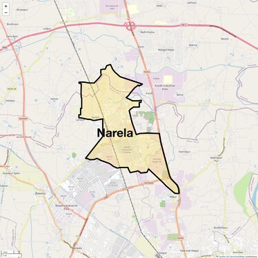 Location Map of Narela, Delhi
