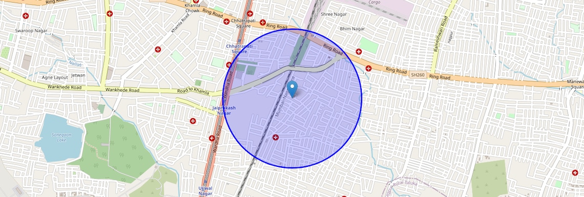 Location Map of Narendra Nagar, Nagpur