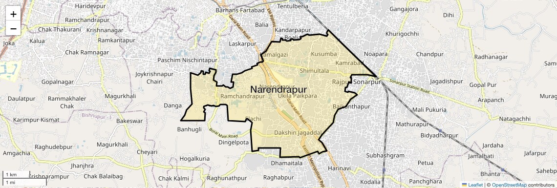 Location Map of Narendrapur, Kolkata