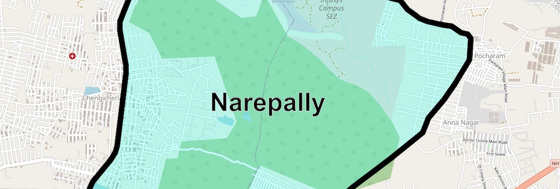 Location Map of Narepally, Hyderabad