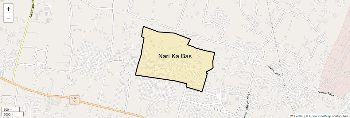 Location Map of Nari Ka Bas, Jaipur