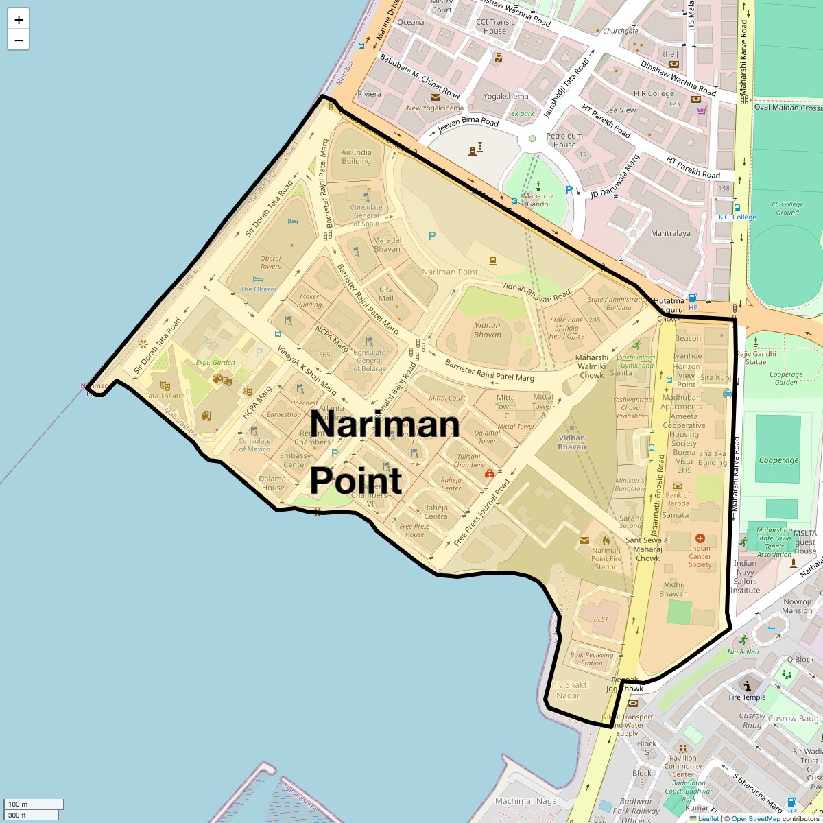 Location Map of Nariman Point, Mumbai