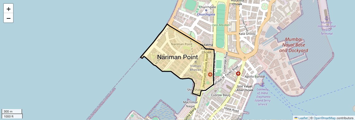 Location Map of Nariman Point, Mumbai