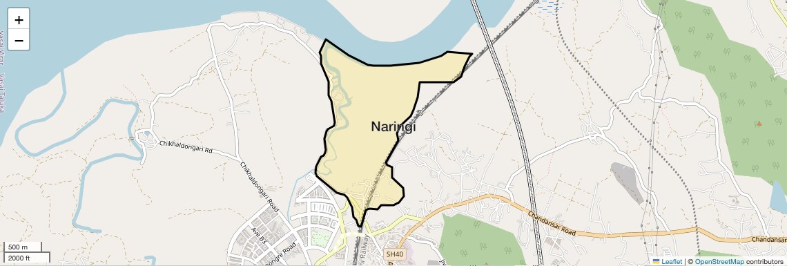 Location Map of Naringi, Palghar