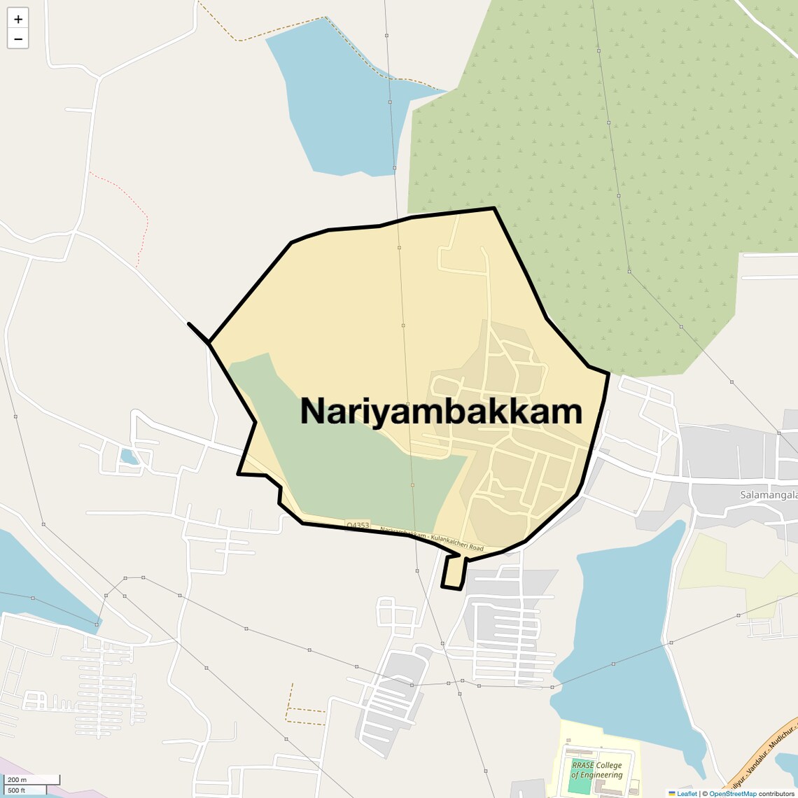 Location Map of Nariyambakkam, Chennai